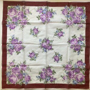 Vintage Yves Saint Laurent Floral Scarf/Pocket Square